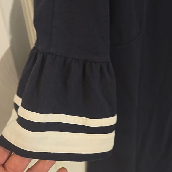 Duffield lane Blue Sheath Dress with Bell Sleeves - Picture 3 of 7